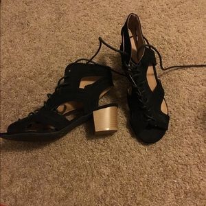 Cute black lace up heels